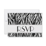 Black and White Zebra RSVP Wedding Response Card Invitations