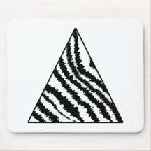 Black and White Zebra Stripe Triangle. Monochrome. Mouse Pad