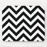 Black and white  Zigzag Chevrons Pattern Mousemats