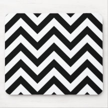 Black and white  Zigzag Chevrons Pattern Mousemats