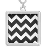 Black And White Zigzag Necklace
