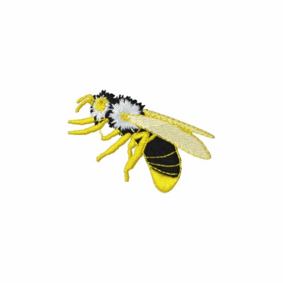 Black and yellow bee wasp embroidered men's shirt by JameneEmbroidery