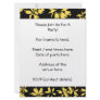 Black and Yellow Flowers. Custom Invite