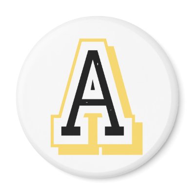 Black and Yellow Letter A Fridge Magnets by alphabetgifts