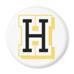 Black and Yellow Letter H Fridge Magnet
