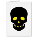Black and Yellow Skull Greeting Cards