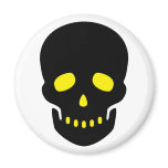 Black and Yellow Skull Refrigerator Magnets