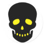 Black and Yellow Skull Stickers