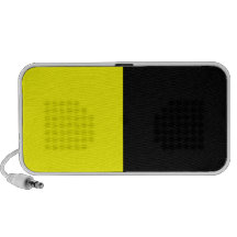 Black and Yellow Split Color Scheme Travel Speakers