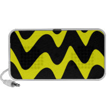 Black and Yellow Wavy Lines Mini Speaker