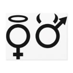 black angel and devil icon post cards