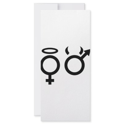 black angel and devil icon full color rack card by TomaniacLines