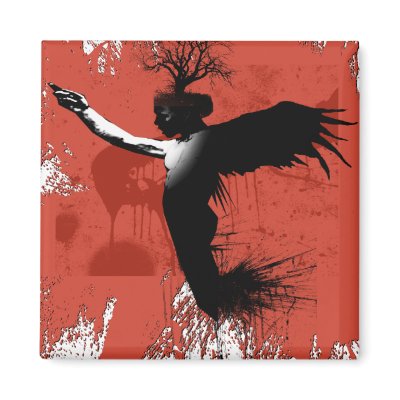 black angel refrigerator magnets by magneticfields