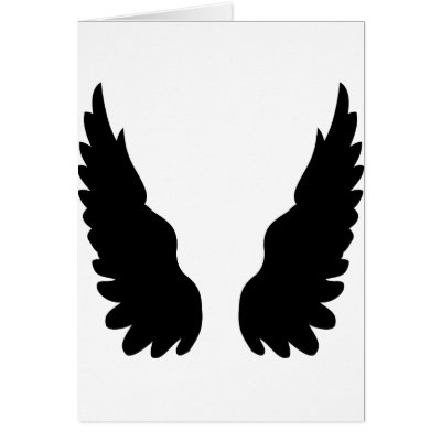 black angel wings greeting cards by Tomaniac