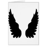 black angel wings greeting cards