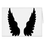 black angel wings greeting card