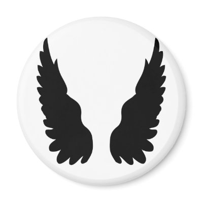 black angel wings fridge magnet by Tomaniac
