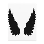 black angel wings postcard