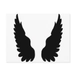 black angel wings postcard