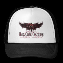 Black Angel Wings With Red Rose hats