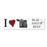 Black Angus Beef  - I love heart design bumper stickers
