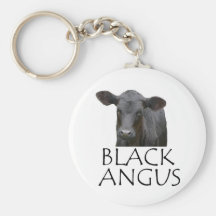 Black Angus Cow Key Chain