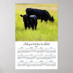 Black Angus in Yellow Grass 2011 wall  calendar Posters