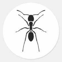 Black Ant Print Custom Round Sticker