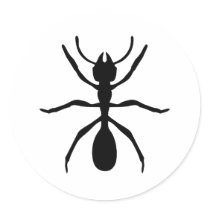 black ant round stickers