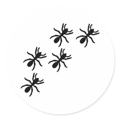 black ant trail round stickers by Tomaniac