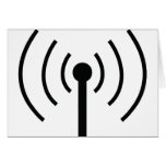 black antenna icon greeting cards