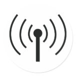 black antenna icon round stickers