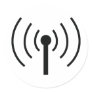 black antenna icon round stickers