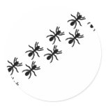 black ants trail round stickers