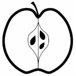 Black Apple. Line illustration. Custom photo sculptures