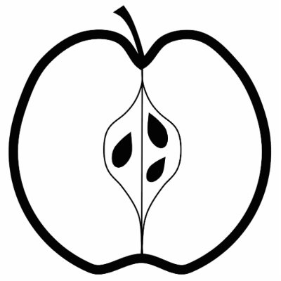 Black Apple Line Illustration. Cut Out by Metarlas_Kitchen