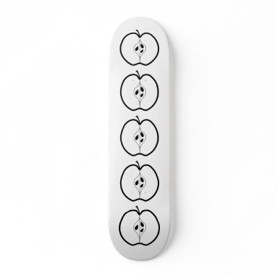 Black Apple Line Illustration. Custom Skateboard by Metarlas_Kitchen