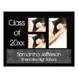 Black Argyle Graduation Announcement, 3 Photos