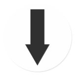 black arrow down icon round stickers