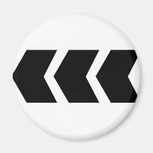 black arrow left fridge magnet