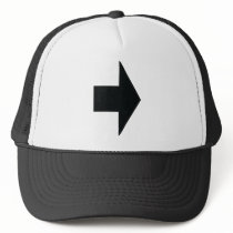 black arrow right hat