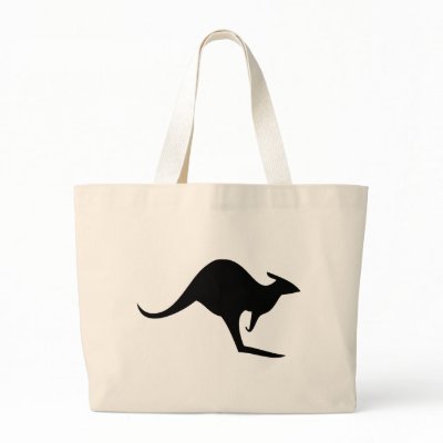 black australian kangaroo - australia tote bag by Tomaniac