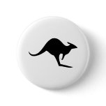 black australian kangaroo - australia pinback button
