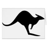 black australian kangaroo - australia cards