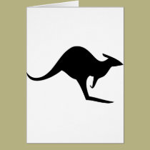 black australian kangaroo - australia cards