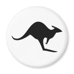 black australian kangaroo - australia magnets