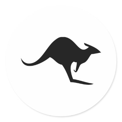 black australian kangaroo - australia stickers by Tomaniac
