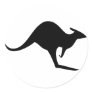black australian kangaroo - australia sticker