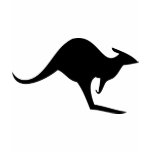 black australian kangaroo - australia t-shirts