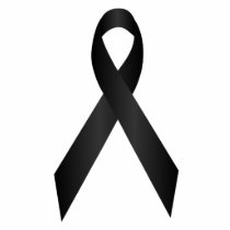 Black Awareness Ribbon Pin Photo Cutout